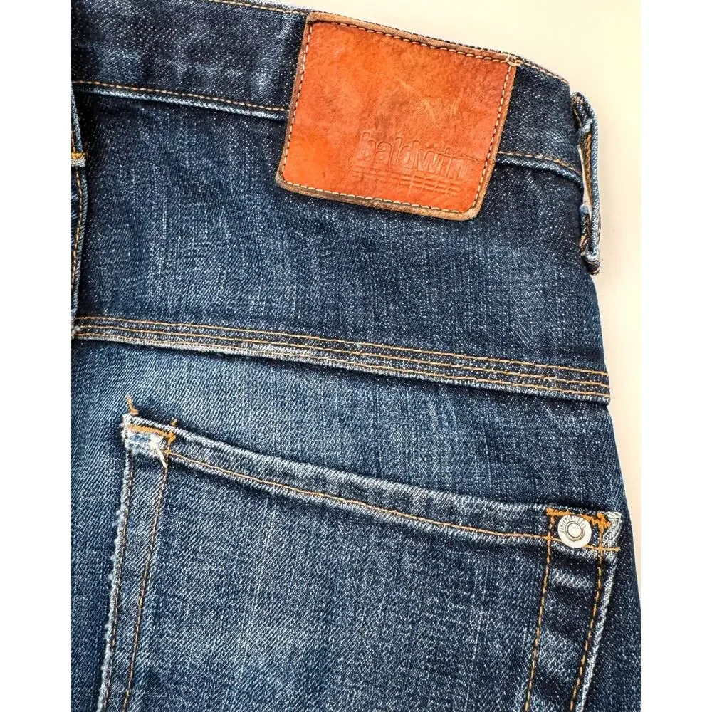 Baldwin The 77 Drop Yoke Straight Selvedge Jeans 32x30 USA Japanese Denim
